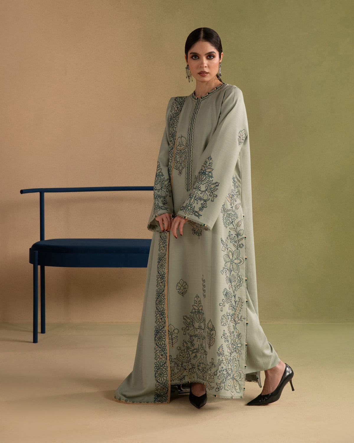 PISTACHIO WINTER 2026 EMBROIDERED DHANAK 3PC WITH EMBROIDERED DHANAK SHAWL