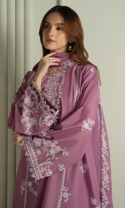 CROSS STITCH WINTER 2026 EMBROIDERED UNSTITCHED DHANAK 3PC WITH EMBROIDERED DHANAK SHAWL