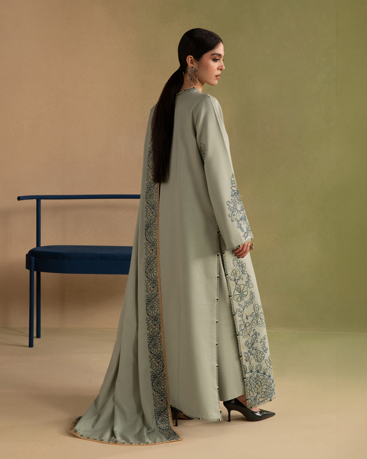 PISTACHIO WINTER 2026 EMBROIDERED DHANAK 3PC WITH EMBROIDERED DHANAK SHAWL