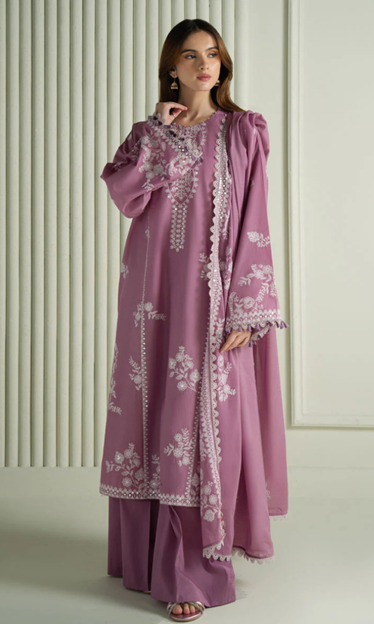 CROSS STITCH WINTER 2026 EMBROIDERED UNSTITCHED DHANAK 3PC WITH EMBROIDERED DHANAK SHAWL